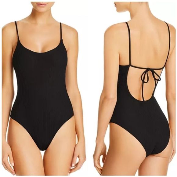 black ribbed bathing suit